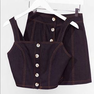 ELENZA Denim Button Skirt